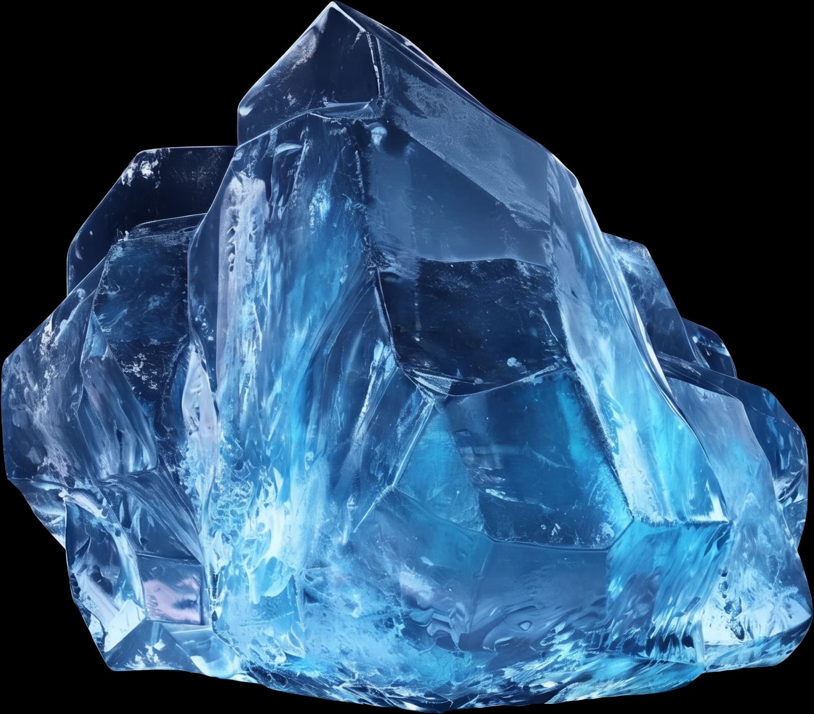 Blue crystal representing a frozen lead
